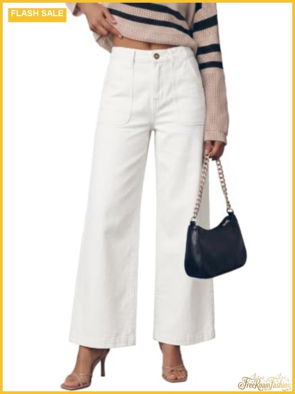High Waisted Wide Leg Baggy Jeans Women Stretchy Denim Pants